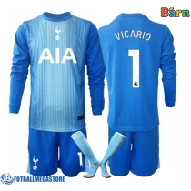 Fotballdrakt Barn Tottenham Hotspur Guglielmo Vicario #1 Keeper Bortedraktsett 2025-26 Langermet (+ Korte bukser)